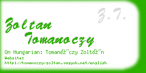 zoltan tomanoczy business card